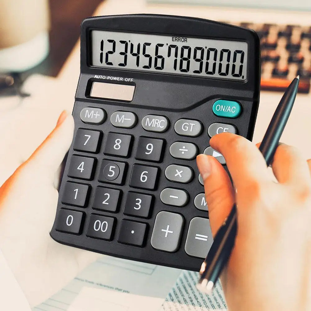 Solar & Battery Desktop Calculator | 12-Digit Large Display Desktop Calculator QXL
