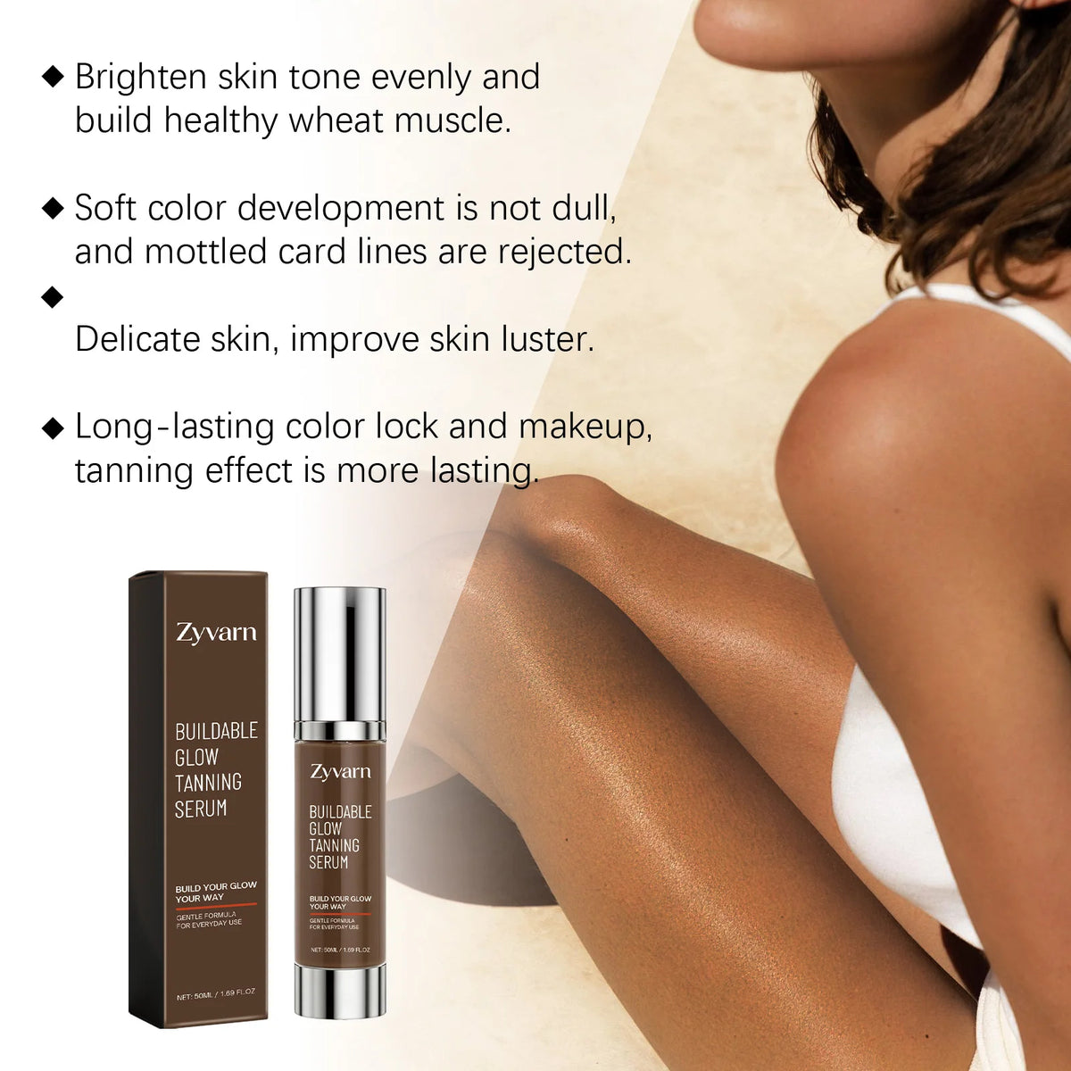 Hoygi Self Tanning Serum | Buildable Bronze Glow 50ml Self Tanning Serum QXL