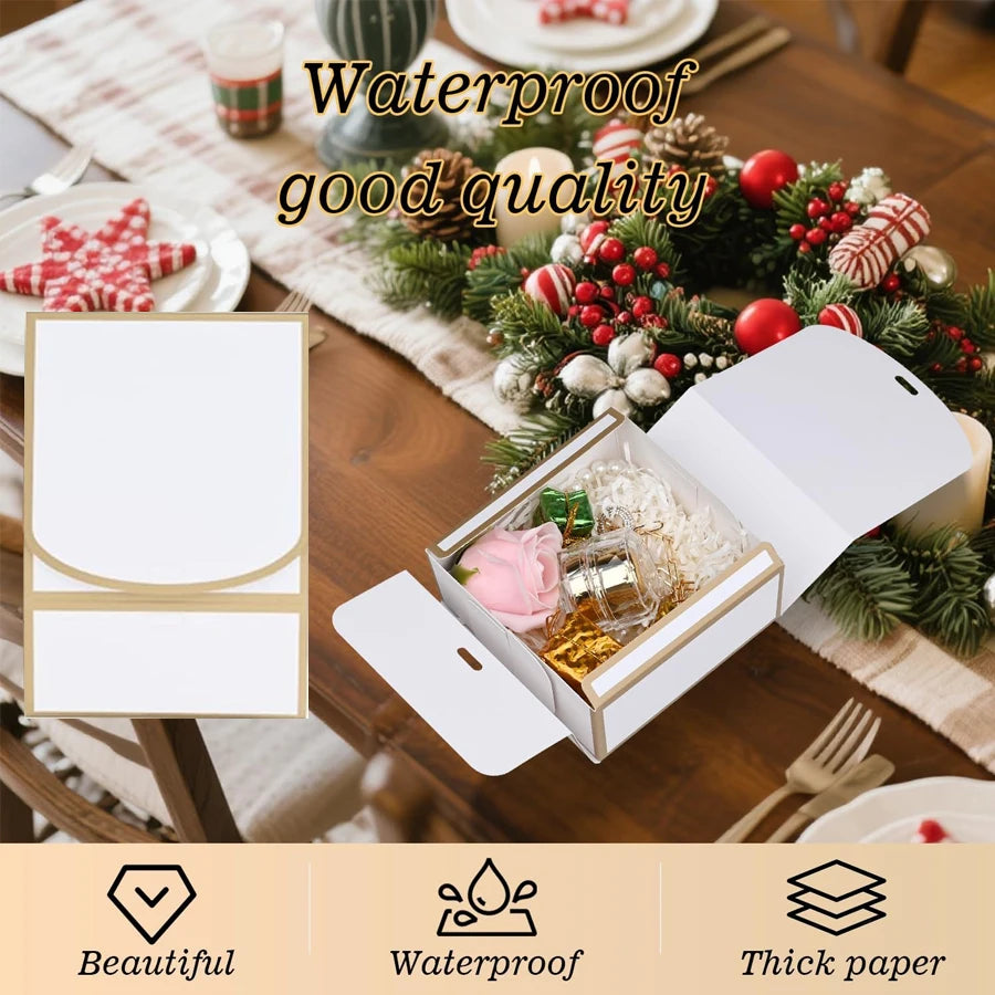 20-Pack Gift Boxes with Lids | Gold Trim & Ribbon 4.5"×4.5" Gift Boxes QXL