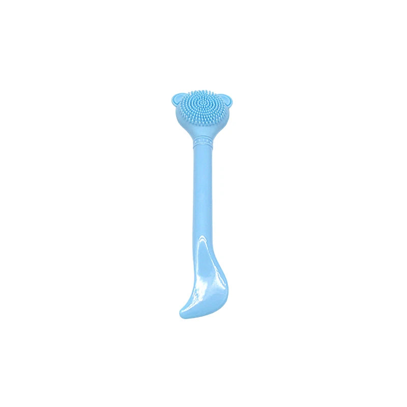 Double-Head Silicone Face Mask Brush & Skincare Spatula Face Mask Brush QXL Blue