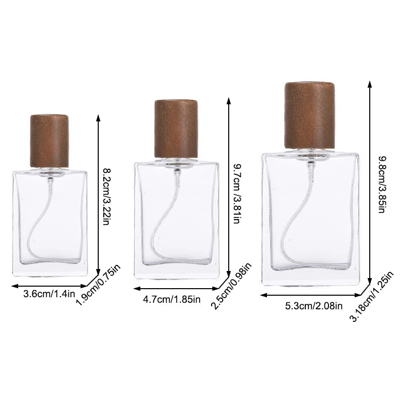Square Glass Perfume Bottle | Refillable Spray Atomizer 15–50ml Perfume Spray Bottle QXL