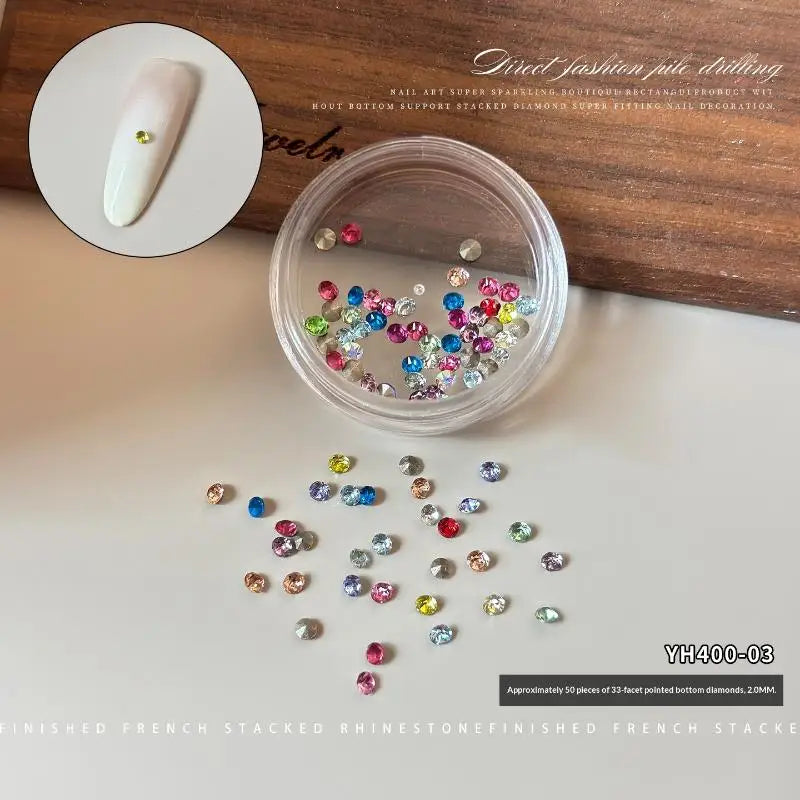 Mixed Crystal Nail Rhinestones | Pointed-Base DIY Gem Set Nail Art Rhinestones QXL 3