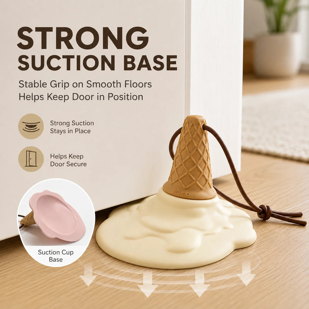 Ice Cream Door Stopper – Suction Cup Wall & Floor Protector Door Stopper QXL