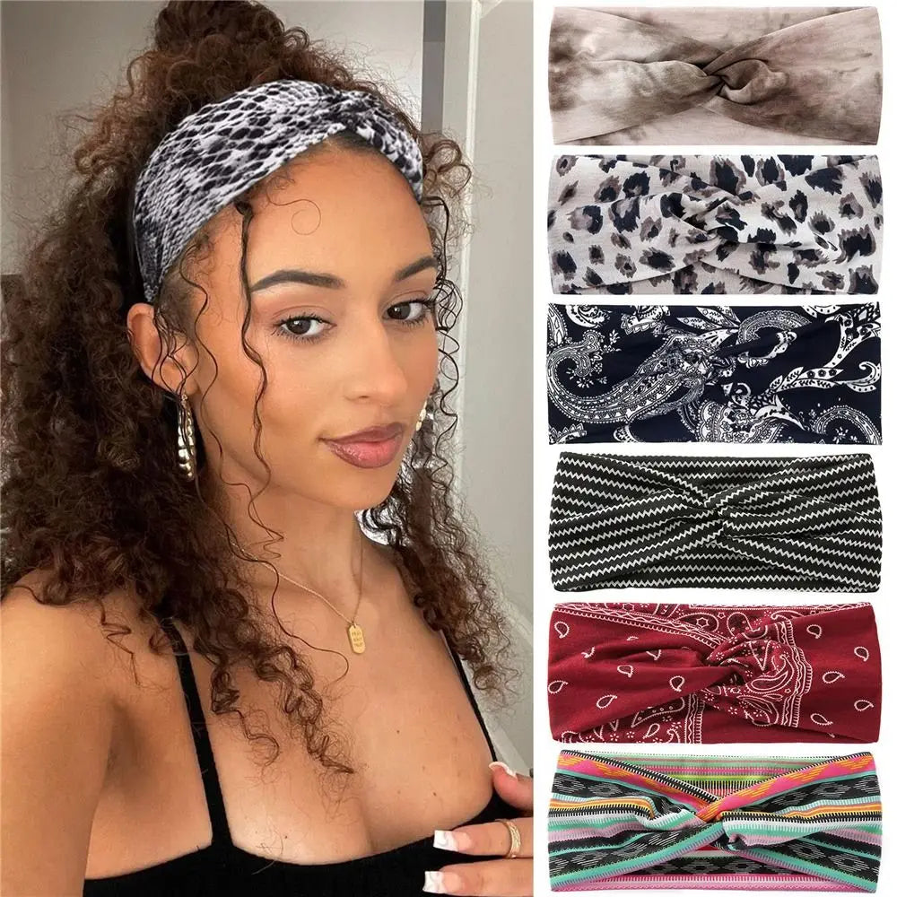 Women's Stretchy Printed Sport Headbands | Yoga & Gym Sport Headband QXL