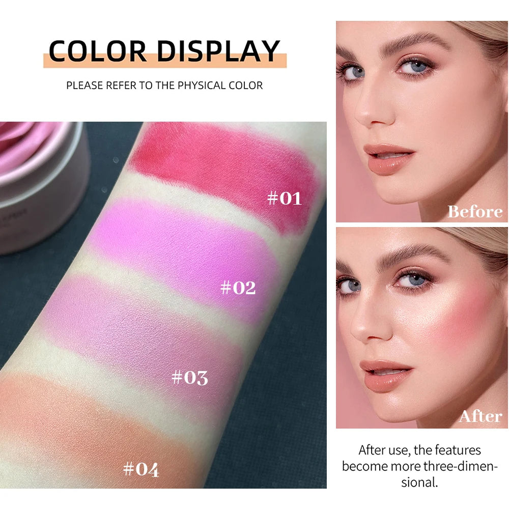 VERONNI Matte Blush Highlight Contour Palette | Shimmer Glow Blush Contour Palette QXL
