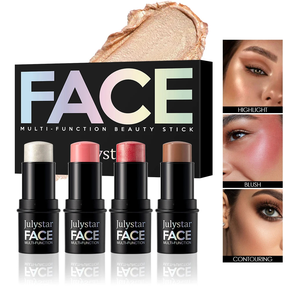4-Pack CC Sticks Highlighter Blush Contour Waterproof Makeup Cream Makeup Sticks QXL