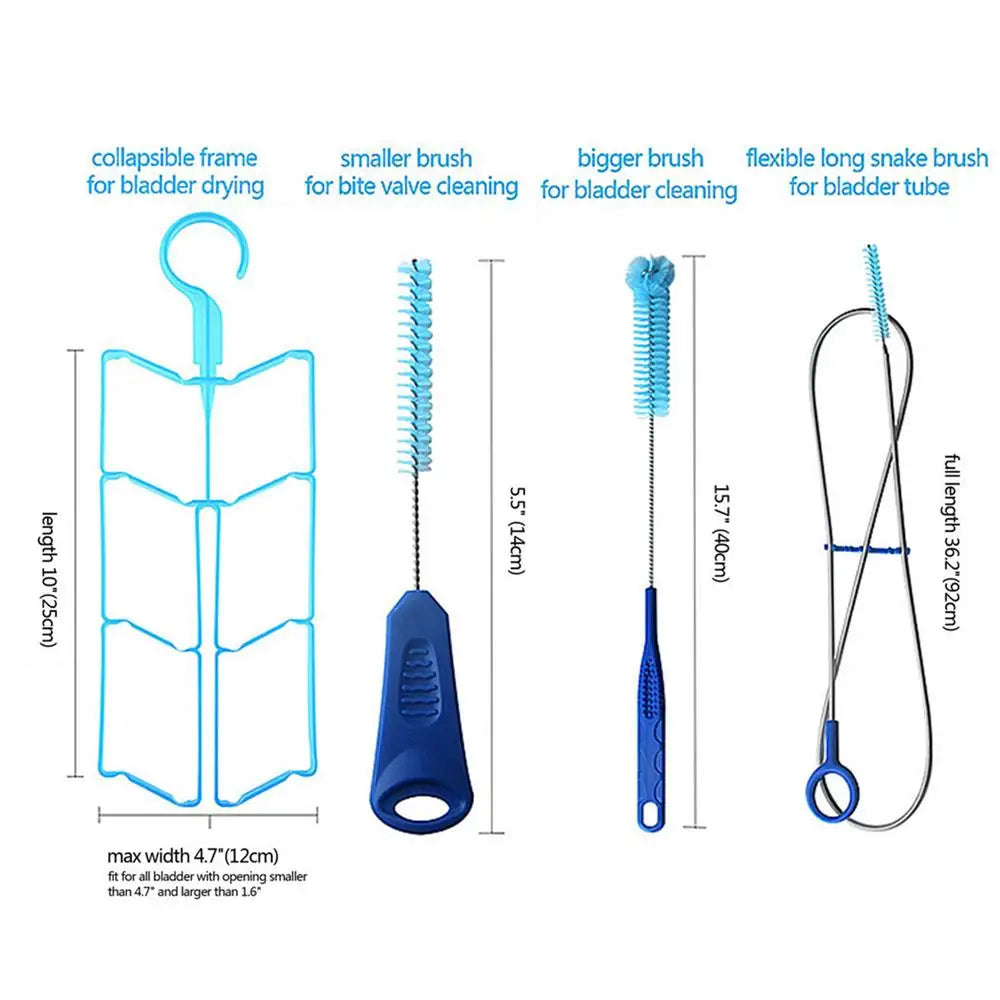 4-in-1 Hydration Bladder Cleaning Kit – Brushes & Drying Frame Hydration Bladder Cleaner QXL set