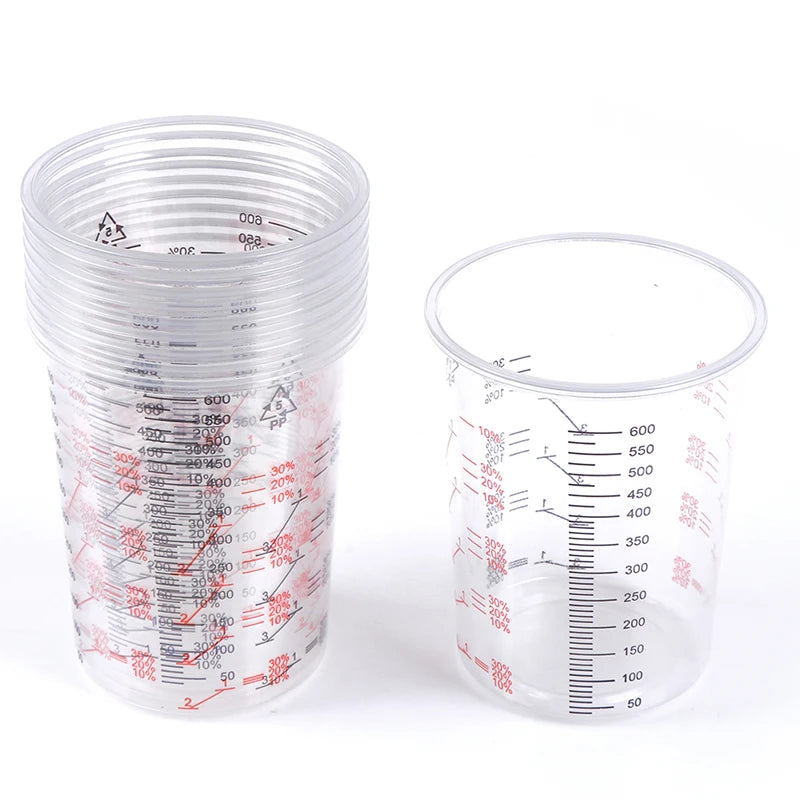 10-Pack 600ml Calibrated Paint Mixing Cups | DIY Pot Tools Paint Mixing Cups QXL One Size
