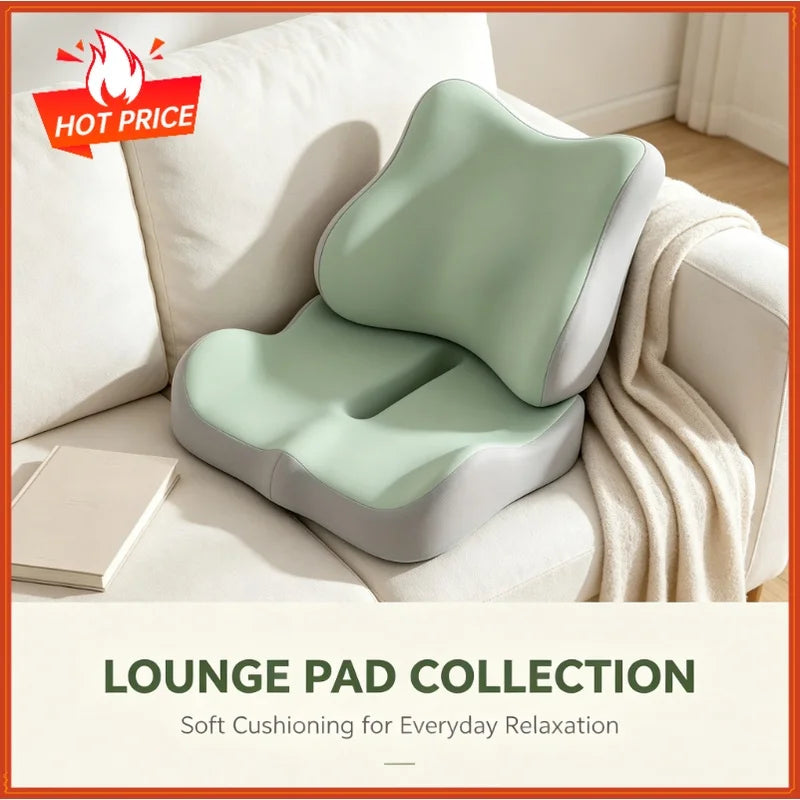Memory Foam Seat & Lumbar Cushion | Car & Office Chair Support Seat & Lumbar Cushion QXL