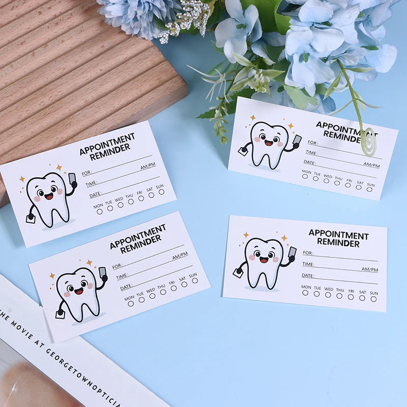 100-Pack Dental Appointment Reminder Cards – Tooth Design Appointment Reminder Cards QXL