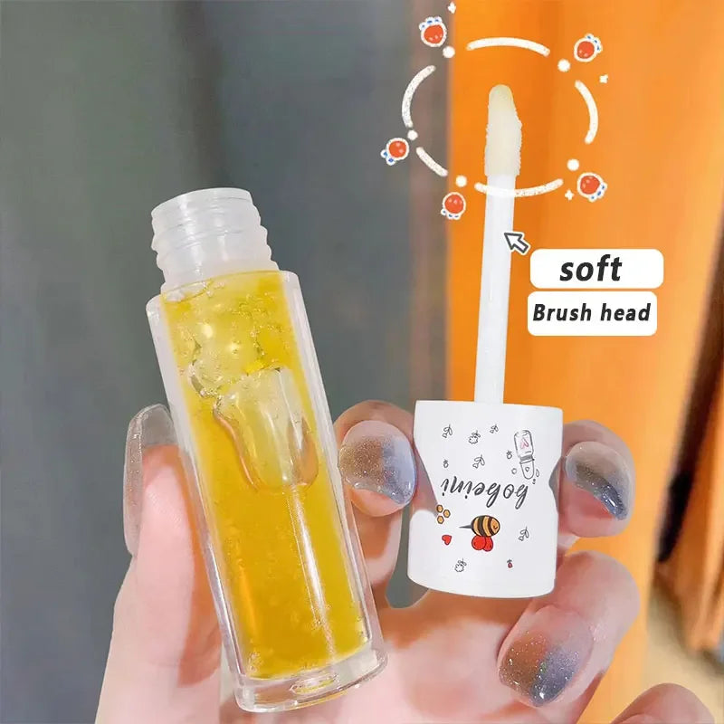 Peach Milk Lip Oil & Bee Lip Balm | Hydrating 5ml Lip Oil Balm QXL