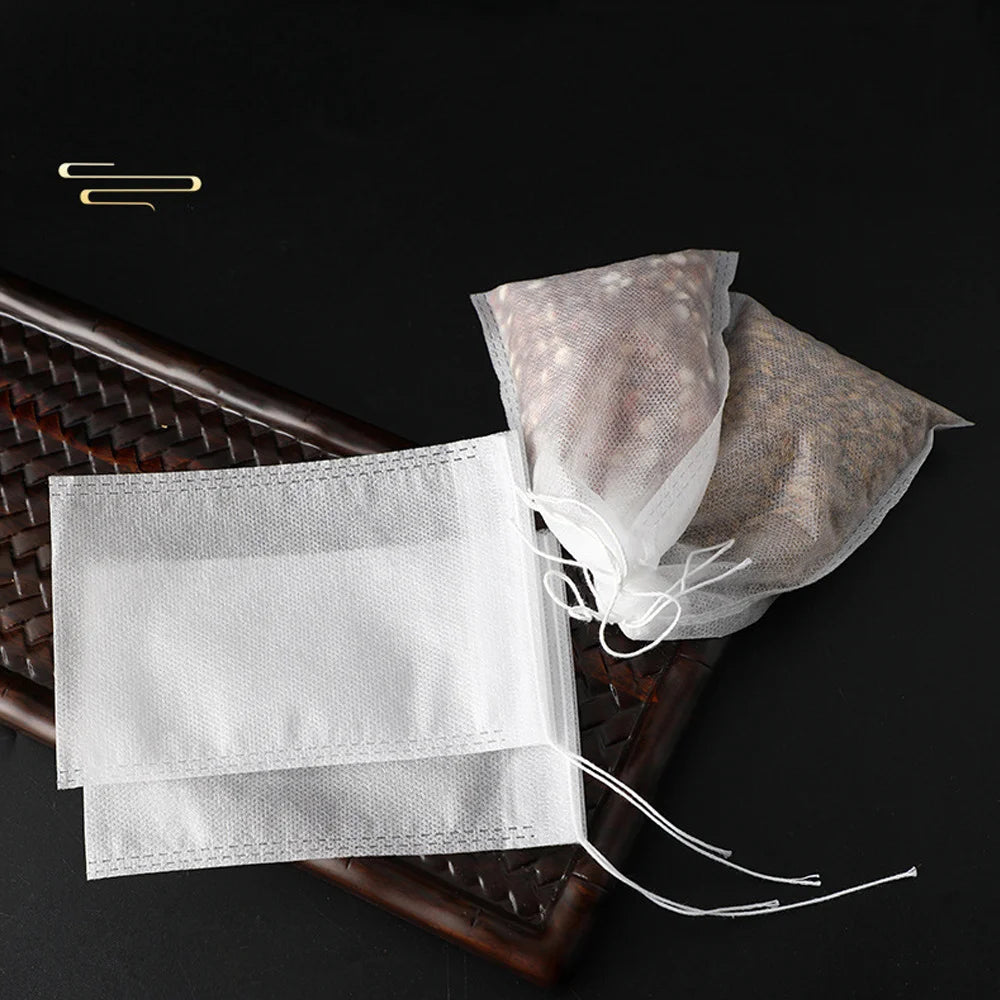 Disposable Empty Tea Filter Bags with String | Heat Seal Tea Filter Bags QXL 100pcs