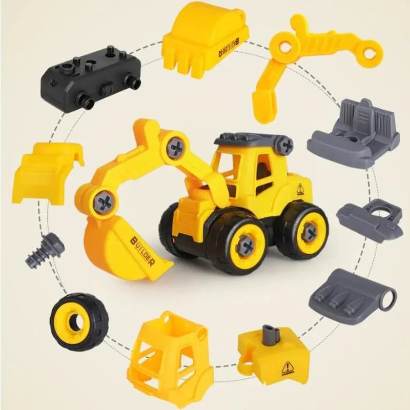 Kids DIY Screw Construction Vehicle Toy – Build & Play Set DIY Assembly Toy QXL