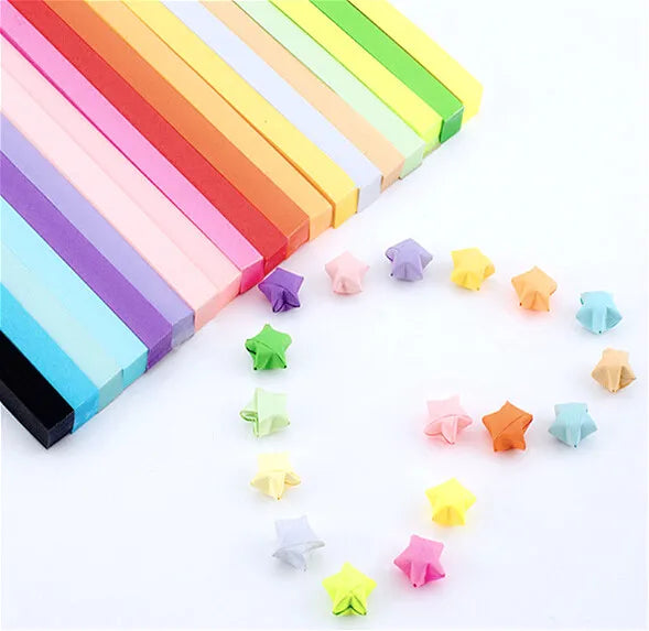 80-Pc Lucky Star Origami Paper Strips | Quilling Craft Kit Origami Craft Kit QXL