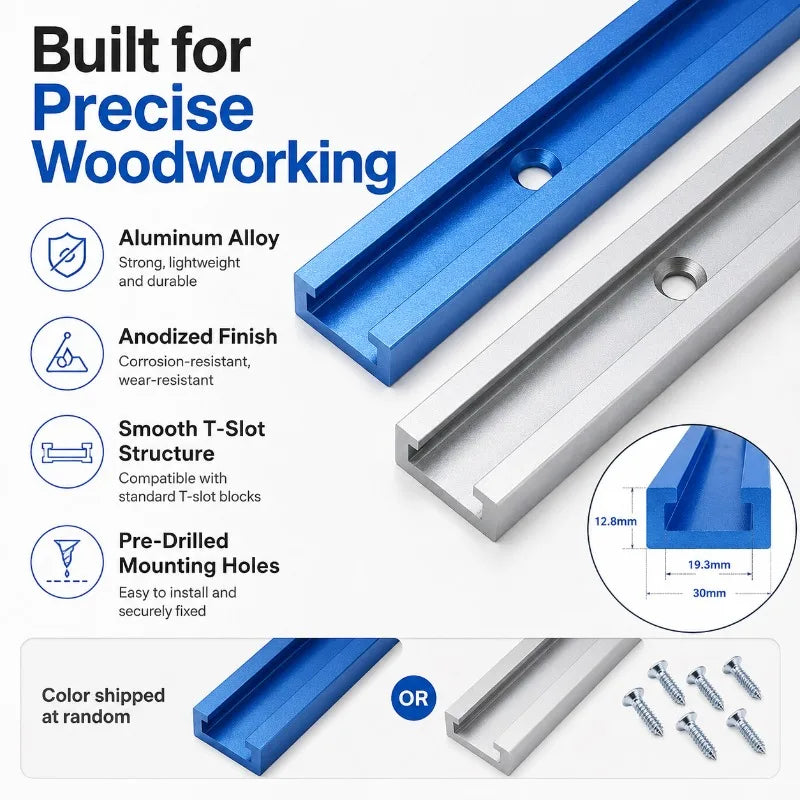 Aluminum T-Track Guide Rail 30mm T-Slot | Table Saw & Router T-Track Guide Rail QXL