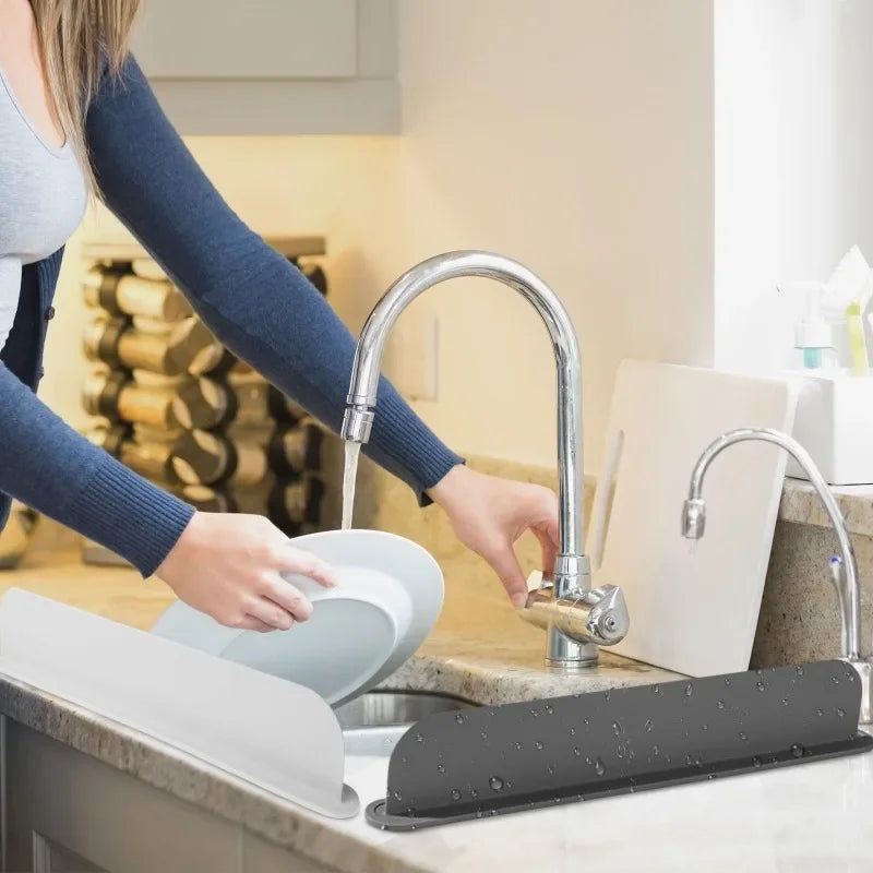 White Silicone Sink Splashback Guard & Countertop Protector Sink Splashback Guard QXL