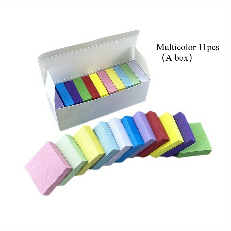 11-Pack Colored Mini Square Sticky Notes | Self-Adhesive Memo Sticky Note Pads QXL Multicolor 11pcs