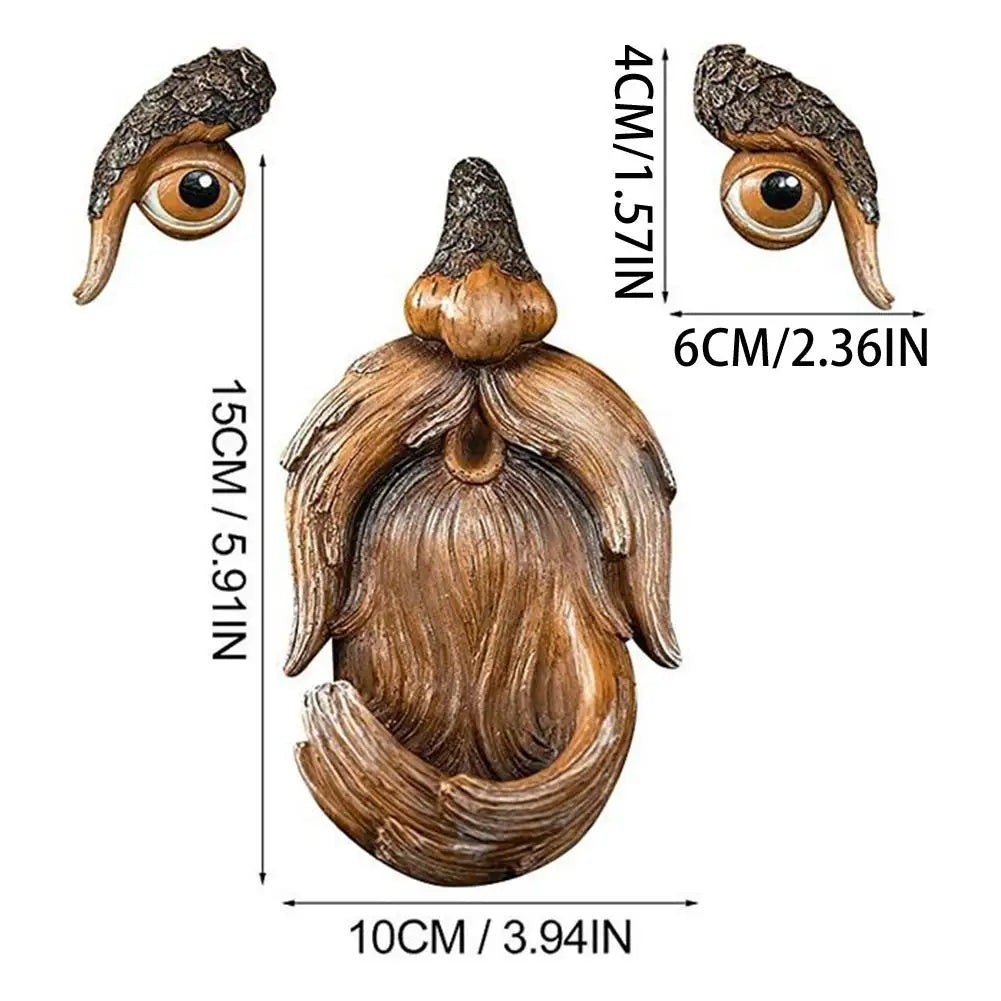 Old Man Tree Face Bird Feeder | Funny Garden Sculpture Decor Garden Sculpture QXL