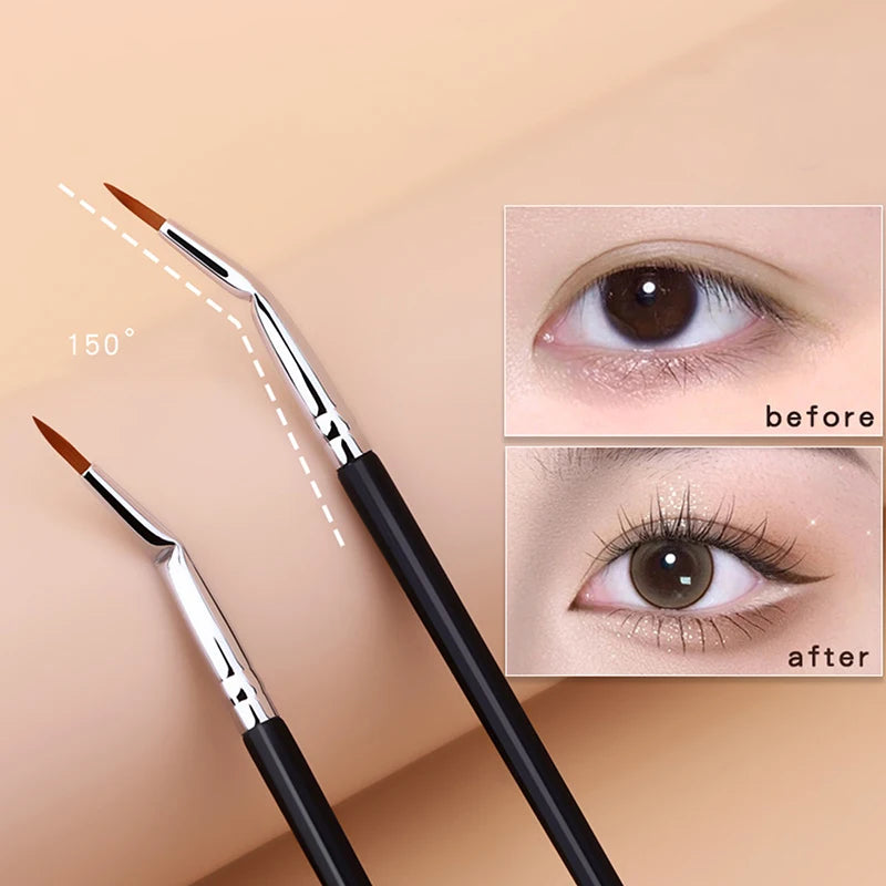 Precision Angled Eyeliner Brush | Bent Ferrule Liner Tool Angled Eyeliner Brush QXL