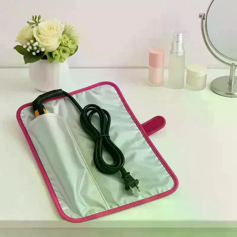 Heat-Resistant Pouch for Flat Iron & Curling Iron | Travel Case Hair Tool Travel Pouch QXL