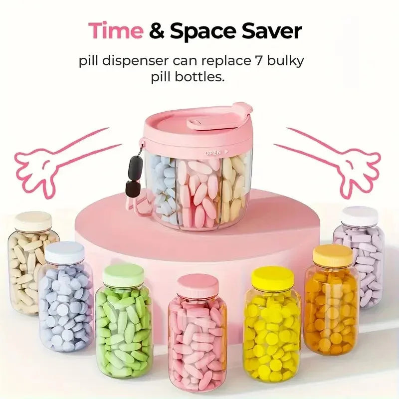 7-Compartment Portable Pill Organizer | Weekly Travel Pill Box Pill Organizer QXL
