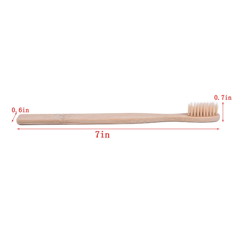 10-Pack Bamboo Toothbrushes | Soft Fibre Eco Wooden Handle Bamboo Toothbrush Set QXL
