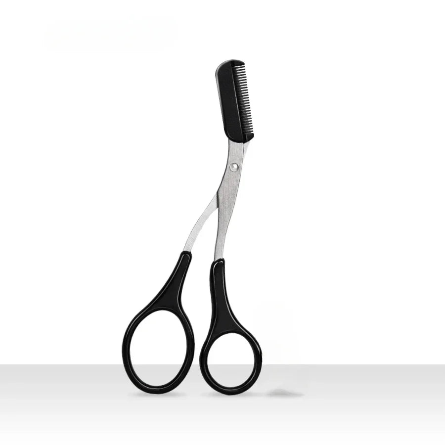 Stainless Steel Eyebrow Trimmer with Comb | Shaping Tool Eyebrow Trimmer QXL black