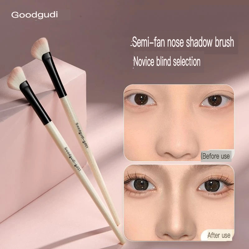 Half Fan Slanted Contour Brush | Nose Shadow & Highlight Contour Makeup Brush QXL