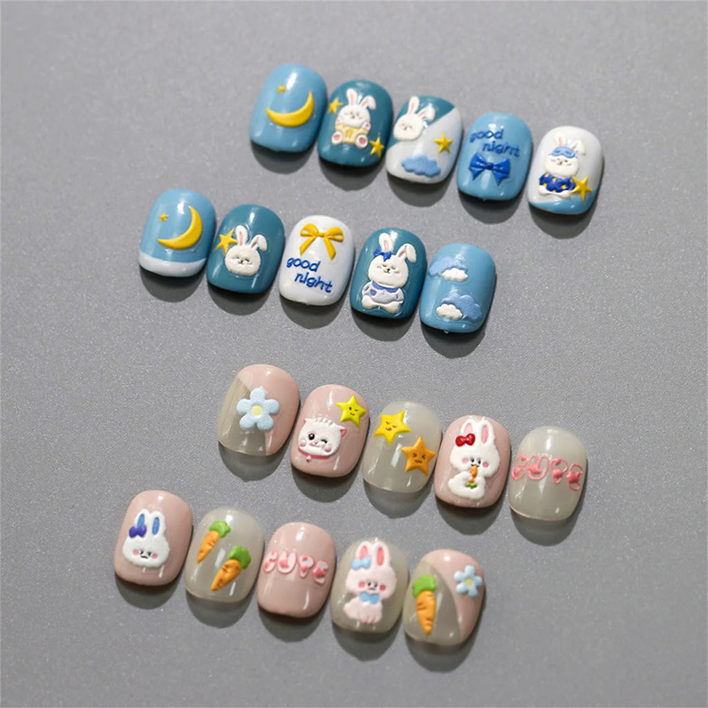 5D Kawaii Rabbit Nail Art Stickers | Cartoon Animal Decals Nail Art Stickers QXL