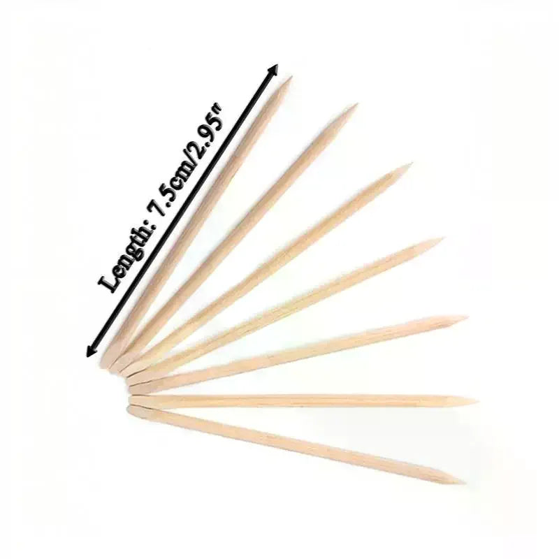 100-Pack Dual-Tip Wood Cuticle Sticks | Manicure Tool Set Wood Cuticle Sticks QXL
