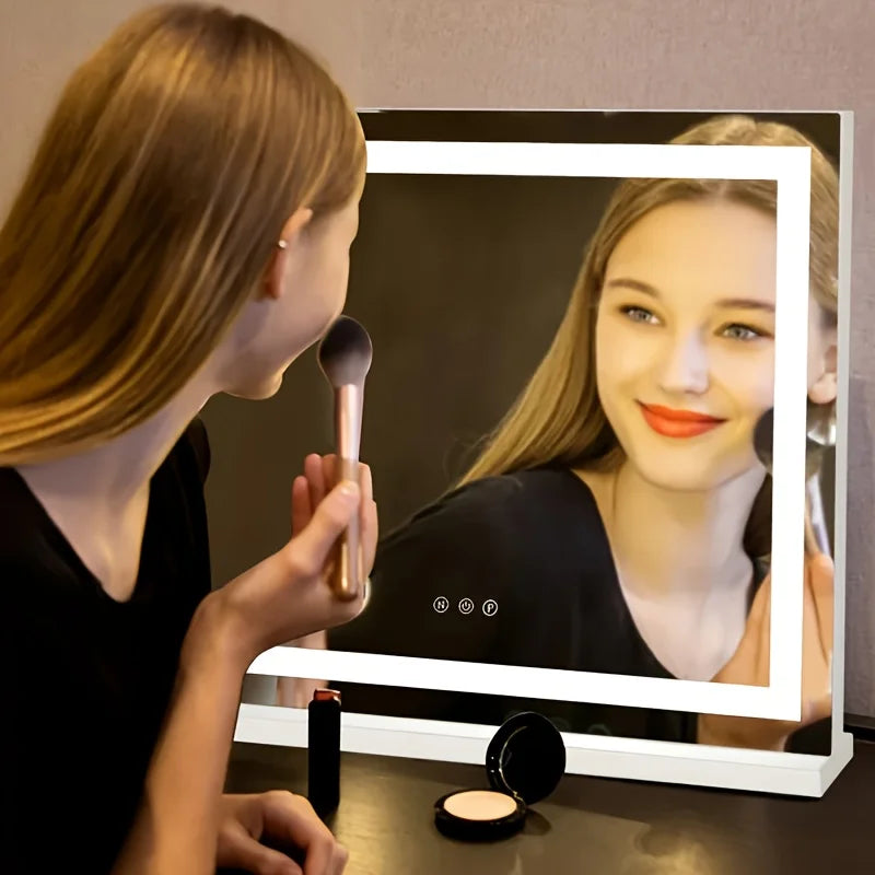 Hollywood LED Vanity Mirror 50x42cm | Lighted Tabletop Makeup LED Vanity Mirror QXL
