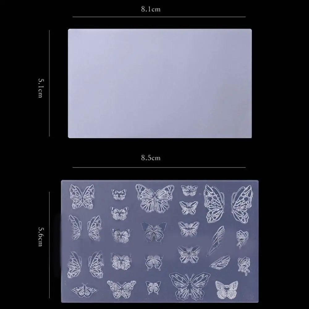 3D Nail Art Silicone Mold | Snowflake Butterfly Gel Stencil Nail Art Mold QXL
