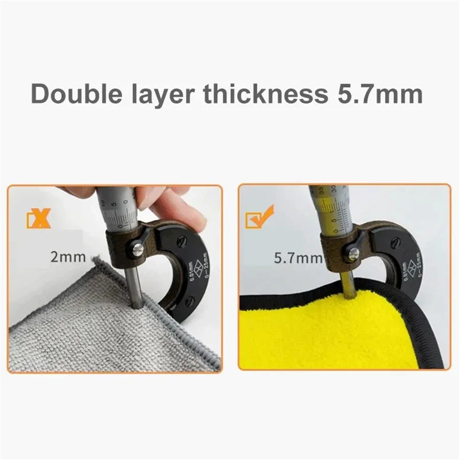 Microfiber Car Drying Towels 1/2/6-Pack | Double Layer Cloth Car Cleaning Towels QXL