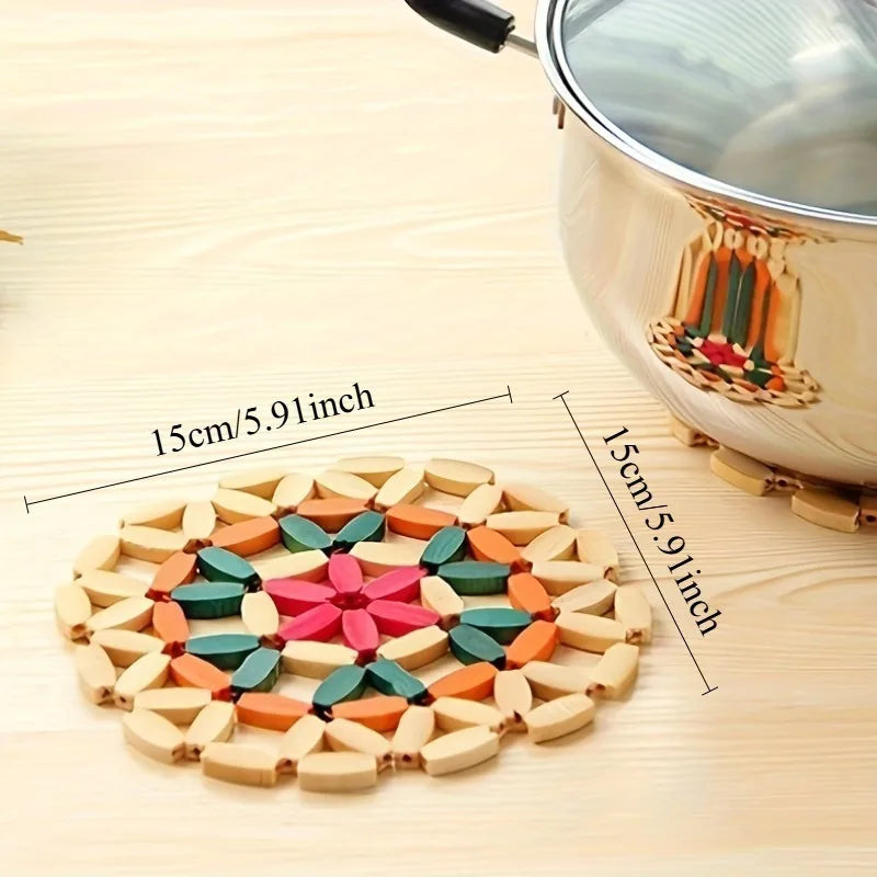 Heat-Resistant Round Trivet Mat | Kitchen Table & Dish Pad Trivet Mat QXL