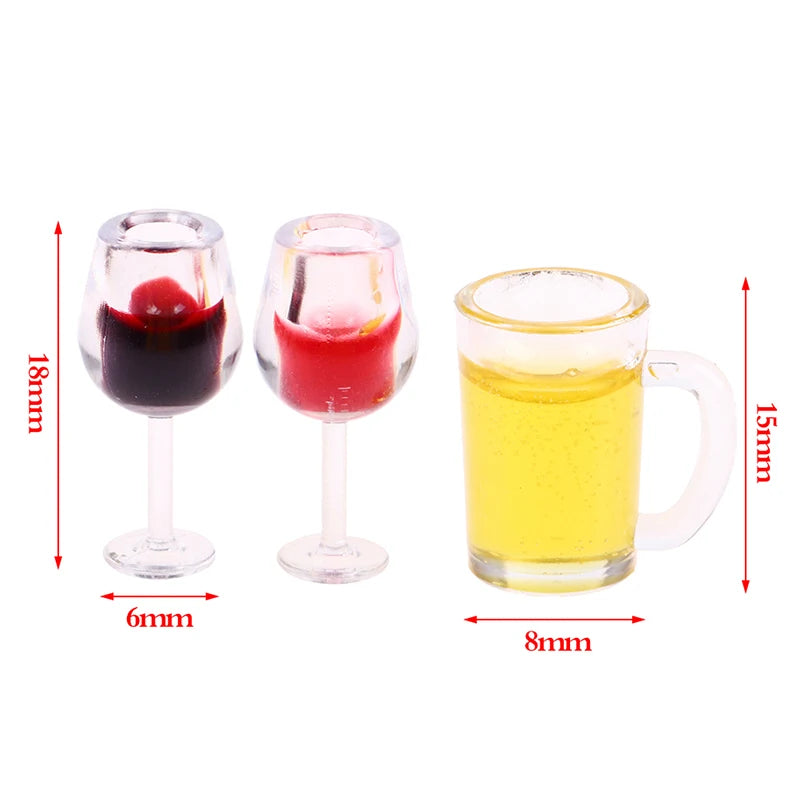 1:12 Dollhouse Miniature Drinkware Set – 15-Pc Wine & Beer Dollhouse Miniatures QXL