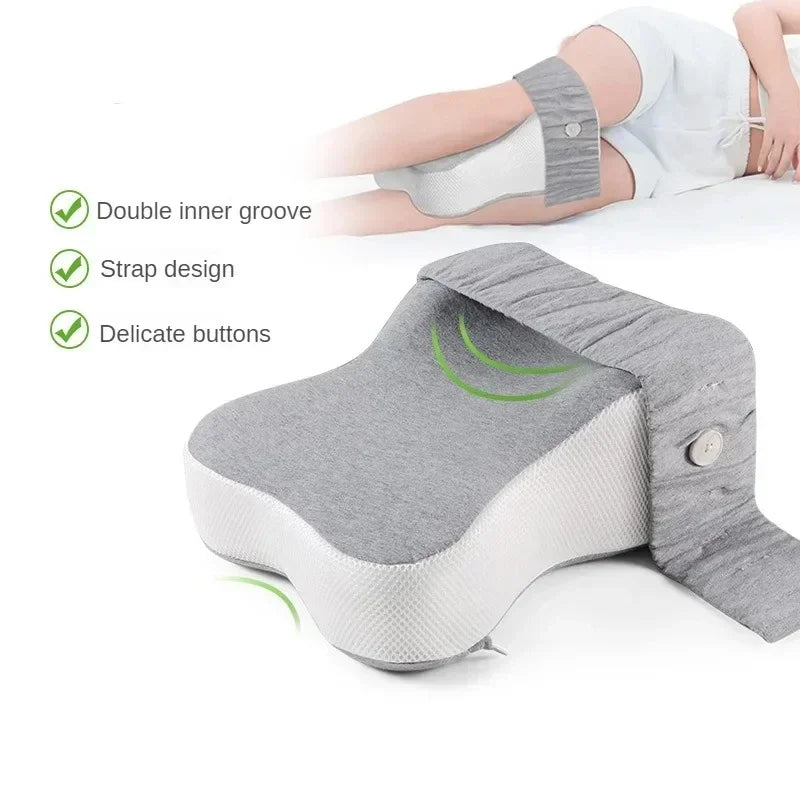 Memory Foam Knee Leg Pillow | Adjustable Strap Side Sleeper Knee Leg Pillow QXL