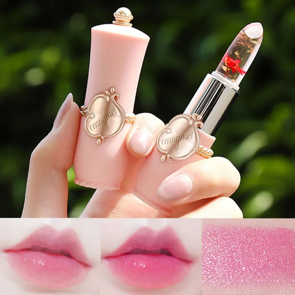 6-Pc Jelly Crystal Flower Lipstick Set | Color-Changing Lip Gloss Jelly Crystal Lipstick Set QXL