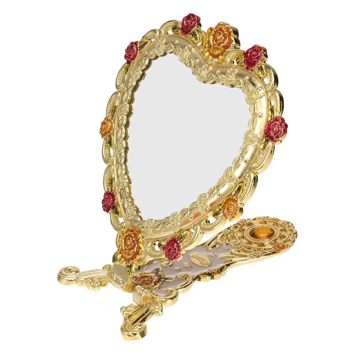 Vintage Heart-Shaped Gold Hand Mirror | European Vanity Mirror Vanity Hand Mirror QXL Default Title