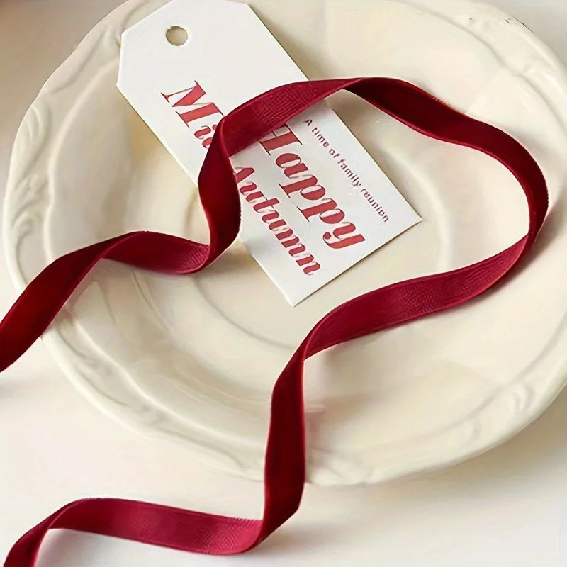 Single-Side Velvet Flocking Ribbon – DIY Bows & Decoration Velvet Craft Ribbon QXL
