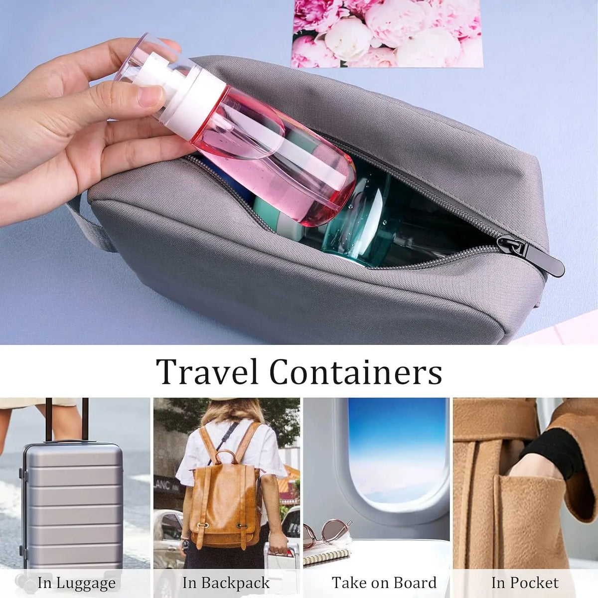 3-Pack Fine Mist Spray Bottles | Refillable Travel Sprayers Travel Spray Bottle QXL