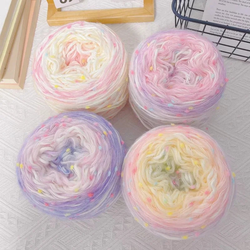 50g Gradient Rainbow Mohair Yarn Roll | DIY Knitting Thread Craft Knitting Yarn QXL