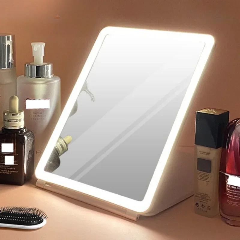LED Lighted Folding Travel Makeup Mirror | 3 Colours Touch Dim LED Makeup Mirror QXL