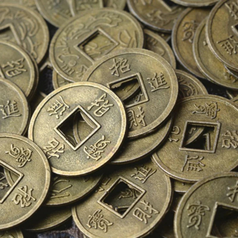 100-Pack Feng Shui Lucky Coins | Ancient Chinese I Ching Coins Decorative Lucky Coins QXL 100pcs random