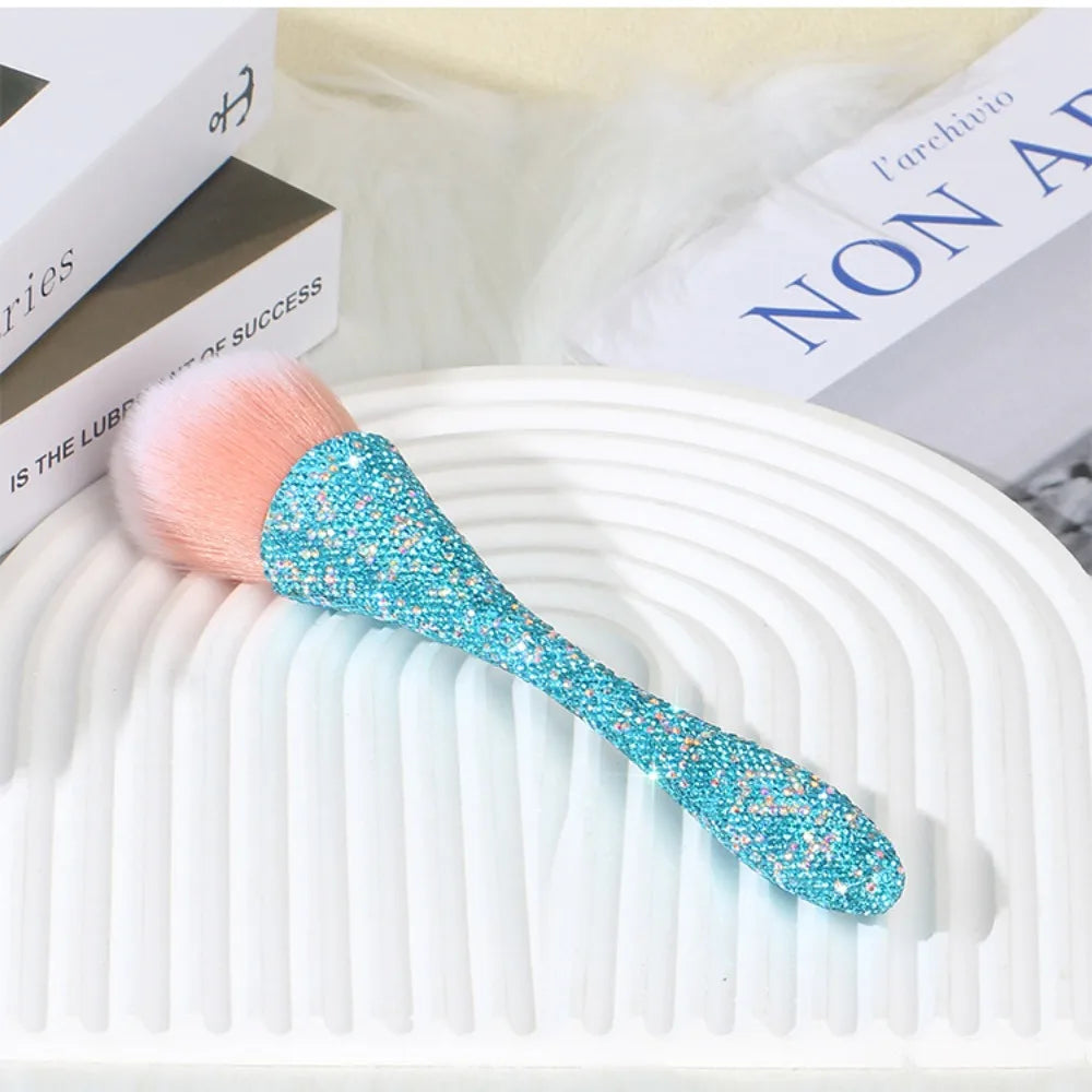 Fluffy Powder Brush | Soft Bristles & Diamond Rhinestone Handle Loose Powder Brush QXL