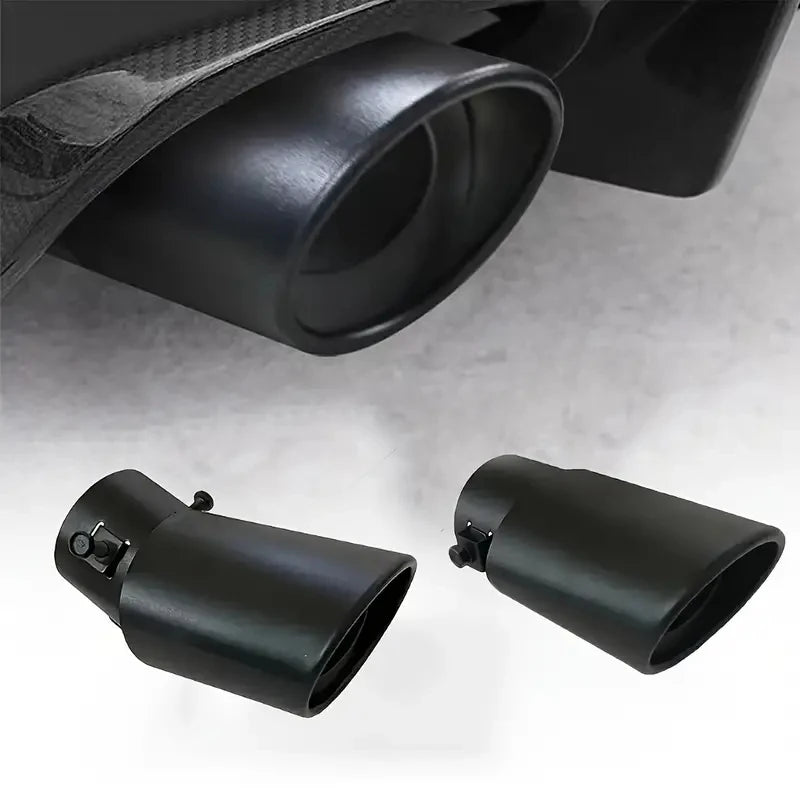 63mm Black Exhaust Tip | Universal Aluminum Muffler Tail Trim Exhaust Tail Tip QXL