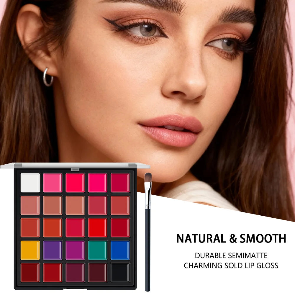25-Shade Lipstick & Lip Gloss Palette | Pigmented & Moisturizing Lip Color Palette QXL 2pcs