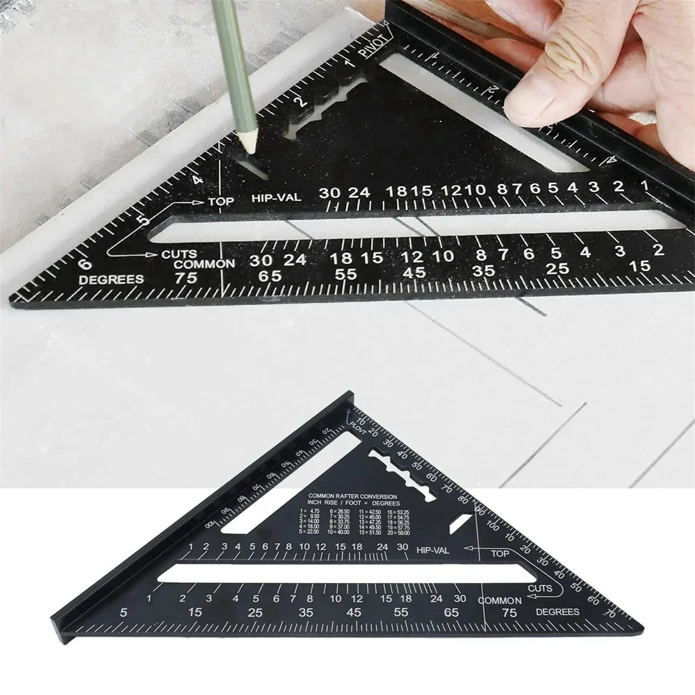 7" Aluminum Speed Square Triangle Ruler – Woodworking Tool Speed Square Ruler QXL