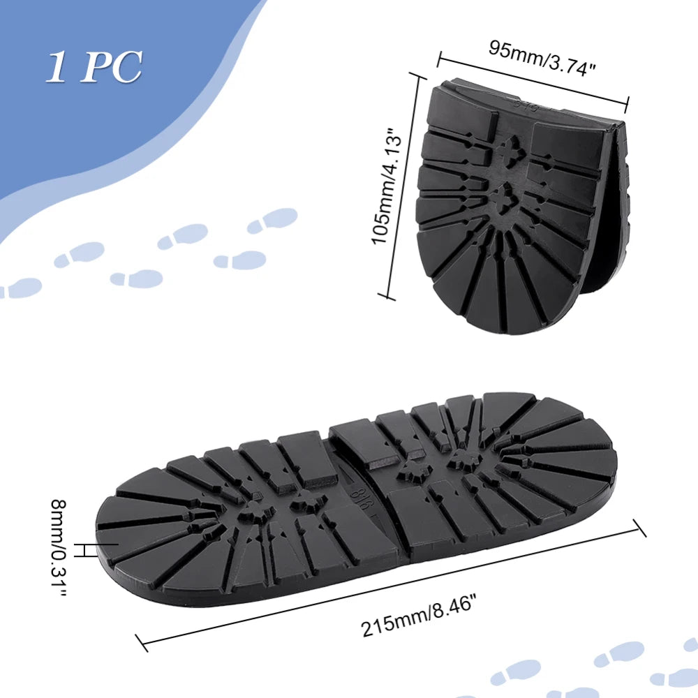 Rubber Half Sole & Heel Repair Pad | Non-Slip Raised Grain Shoe Sole Repair Pad QXL AECH04-11496