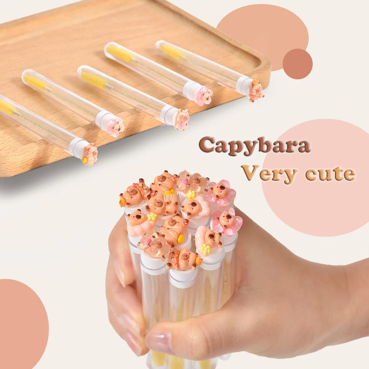 Capybara Eyelash Extension Brushes | Oval Nylon Reusable Set Lash Extension Brushes QXL