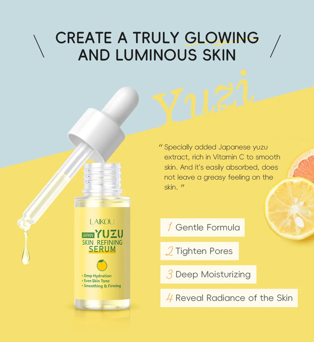 LAIKOU Yuzu Grapefruit Facial Essence – Brightening Serum 17ml Facial Serum Essence QXL